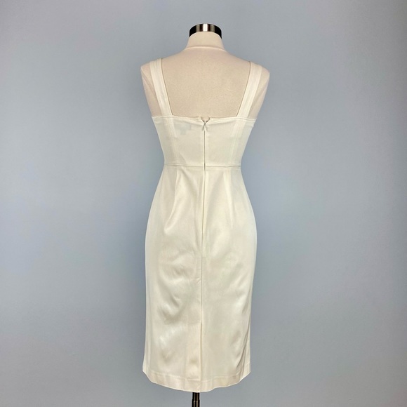 J Crew Ivory Faille Stretch Sheath Dress 4 - Picture 8 of 13